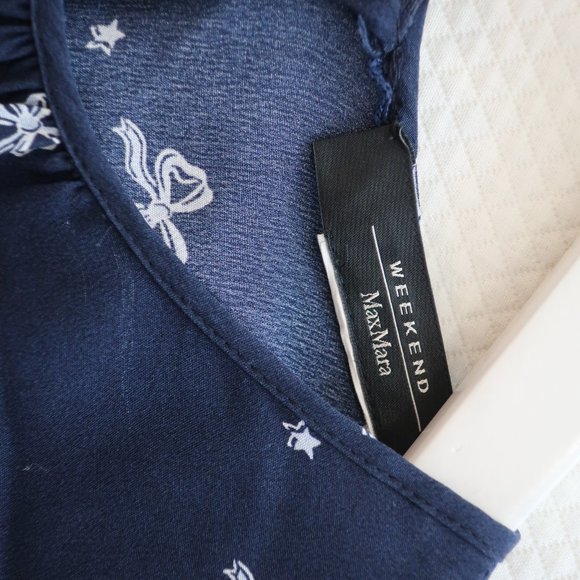 Weekend Max Mara Navy bow print dress - Picture 5 of 5